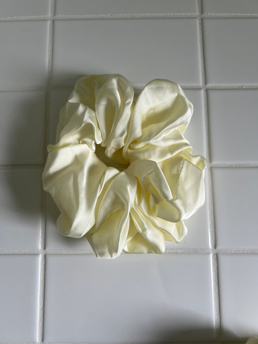 Chouchou de satin pour cheveux XXL - Crème