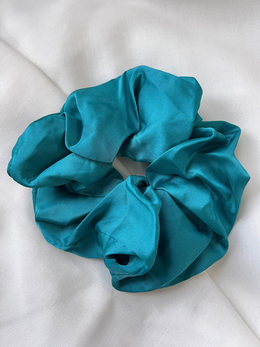 Chouchou de satin pour cheveux XXL- Turquoise