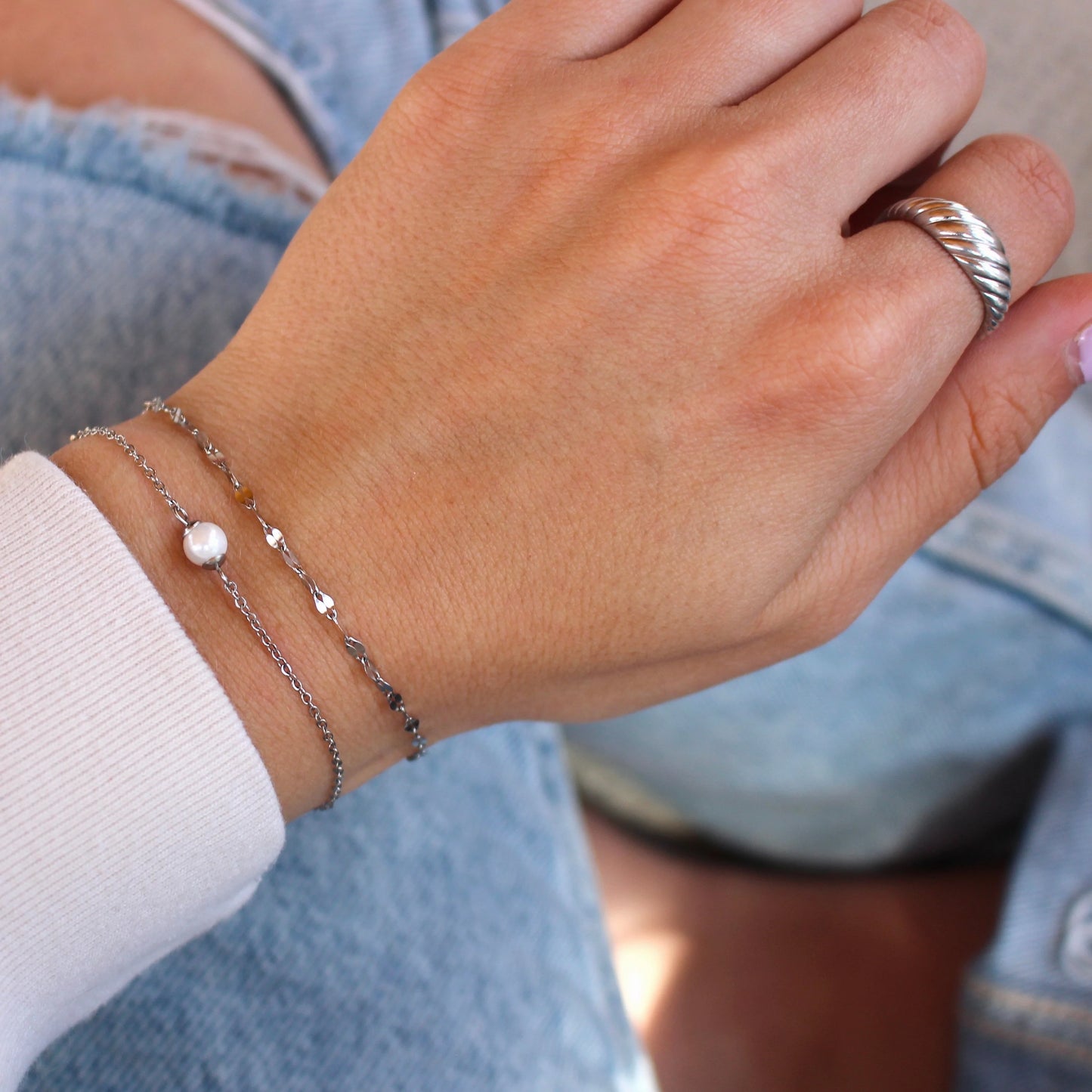 Créatival - bracelets Perleau - argent